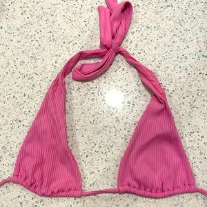 LA Hearts Pink Halter Bikini Top